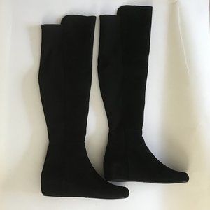 STUART WEITZMAN Black Suede Over-the-Knee Lander